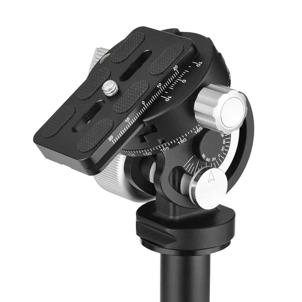 Andoer-Cabezal de trípode VH-10 para observación de aves, cabezal panorámico de 2 vías con placa de liberación rápida, reemplazo para Sirui L10 RRS MH-02