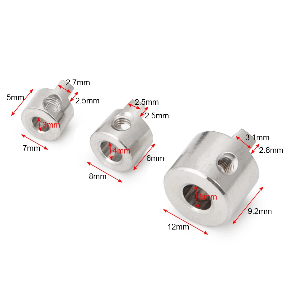 AXSPEED 2/5/10 Uds modelo Rc barco transmisión perro eje muleta 3mm 4mm 5mm para accesorios de eje de transmisión de barco Rc