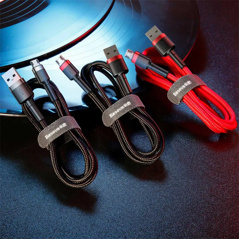 Baseus USB Micro Cable de carga rápida 3.0 Cable de carga rápida para Huawei P30 Xiaomi USB-C Cable de cargador