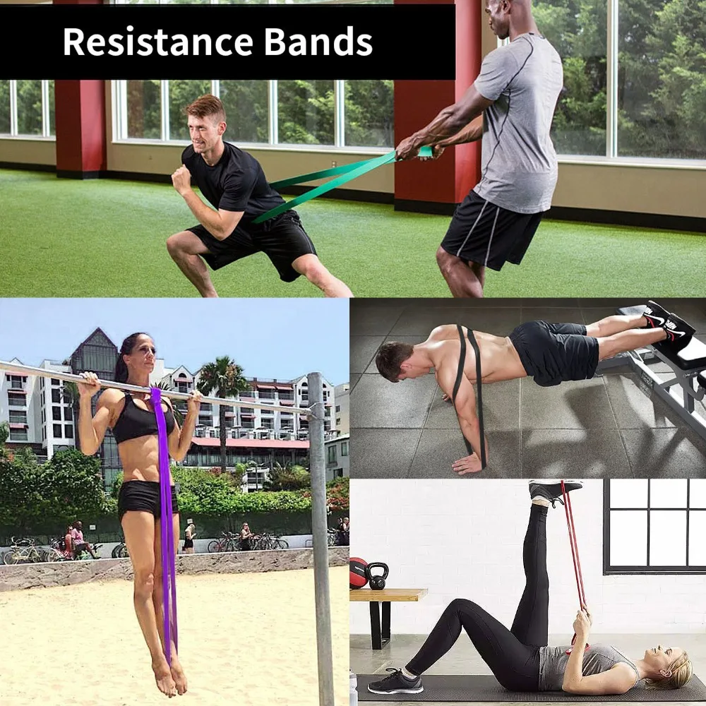 1 Uds banda elástica de Fitness banda de resistencia Tpe banda de tensión de asistencia de Yoga cuerda elástica de látex entrenamiento hombros espalda y caderas