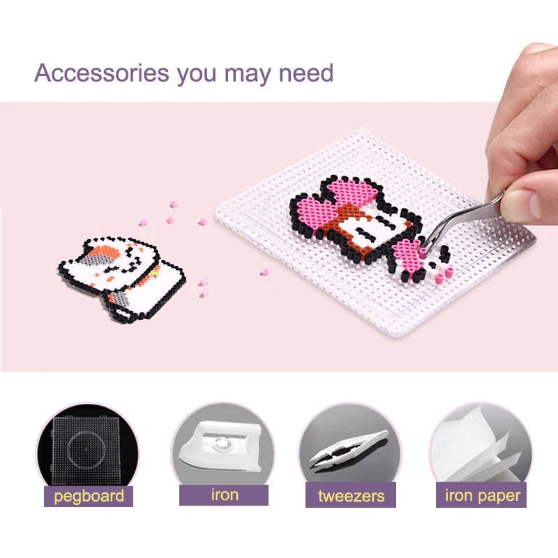 168 colores/set Yantjouet Kit de Mini Perlas de Hierro de 2.6mm para Pixel Art, Perlas Perler, Perlas Hama, Perlas Fusibles, Regalo, Negro/Blanco, Puzzles DIY