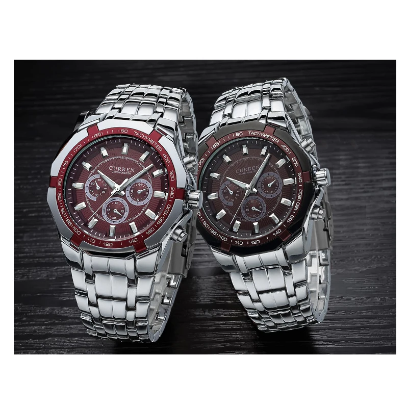 Relojes CURREN deportivos militares de marca de lujo para hombre, reloj de cuarzo de acero completo, reloj de negocios resistente al agua para hombre, reloj masculino