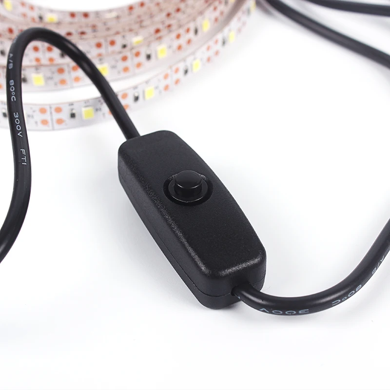 Tira de luces LED USB 2835 DC5V con interruptor, cinta de lámpara Flexible, TV, escritorio, ordenador, pantalla, iluminación de fondo, decoración del hogar