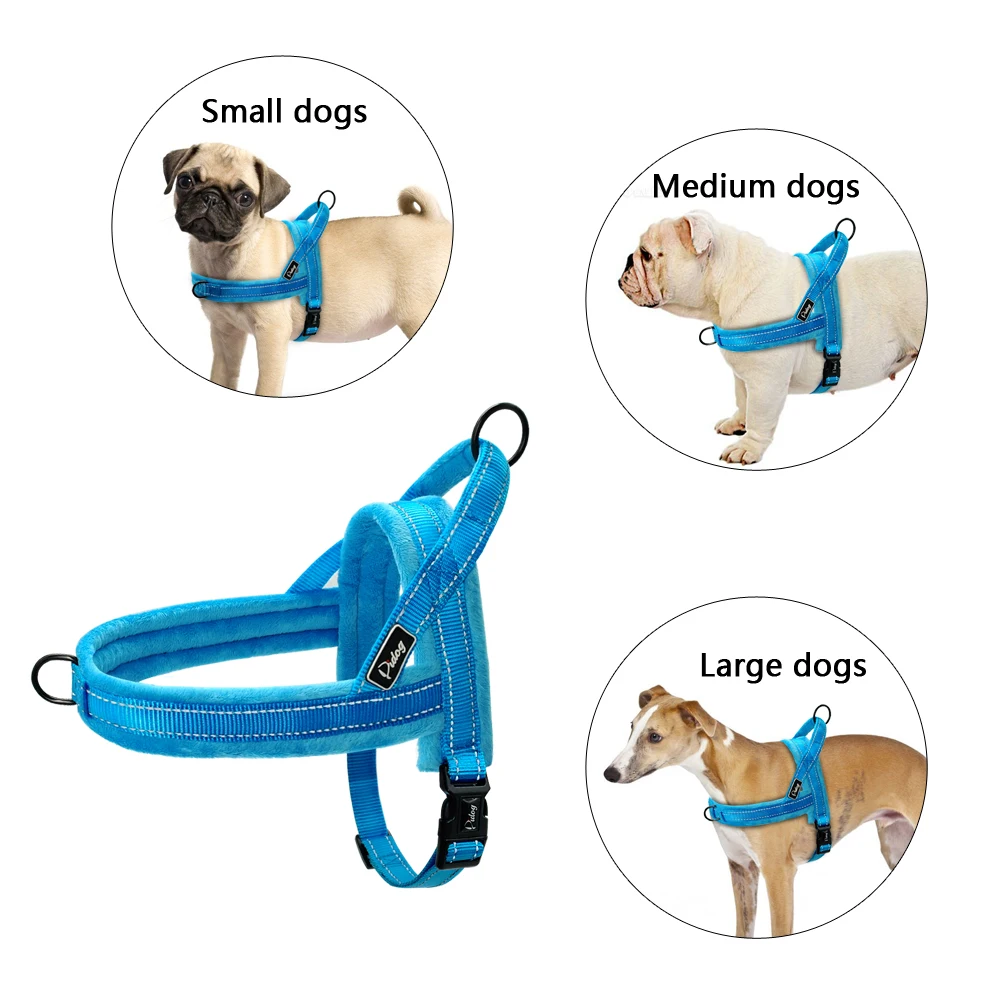 Arnés para perros sin tirones, arnés grande de nailon para perros, chaleco reflectante para mascotas, arneses con correa acolchada para perros pequeños y medianos, Pitbull Buldog