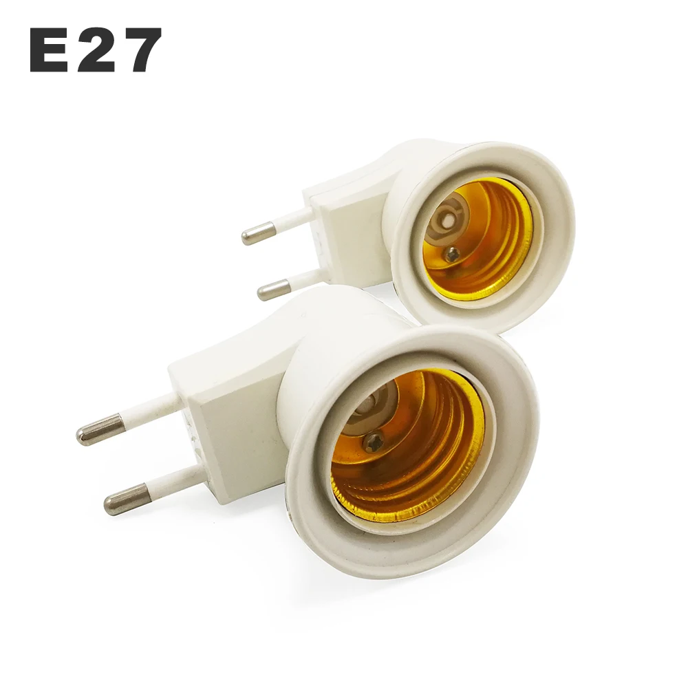 Convertidor de soporte de lámpara de montaje en pared E27, Base de lámpara con interruptor E27, tornillo de pie redondo, enchufe estadounidense y europeo con botón de encendido/apagado, enchufe macho de luz LED