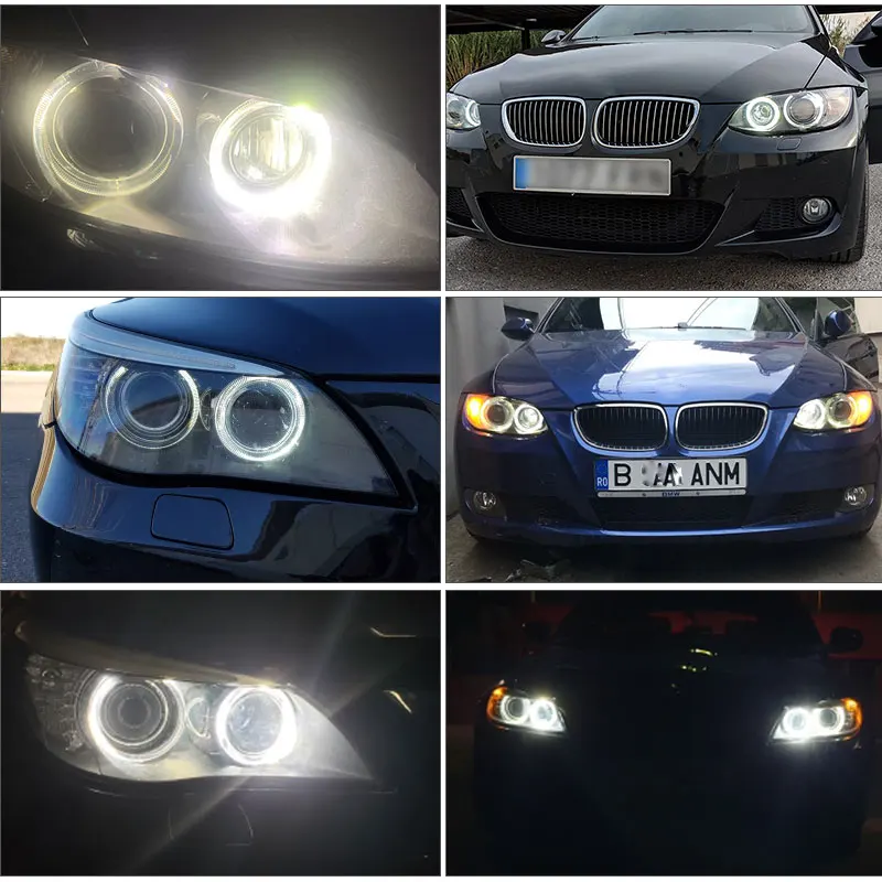 2 uds 120W H8 LED sin errores Ojos de Ángel lámpara de faro para BMW E92 E93 E82 E70 X5 E71 X6 F01/F02 E63/E64 08-13 blanco 6000K