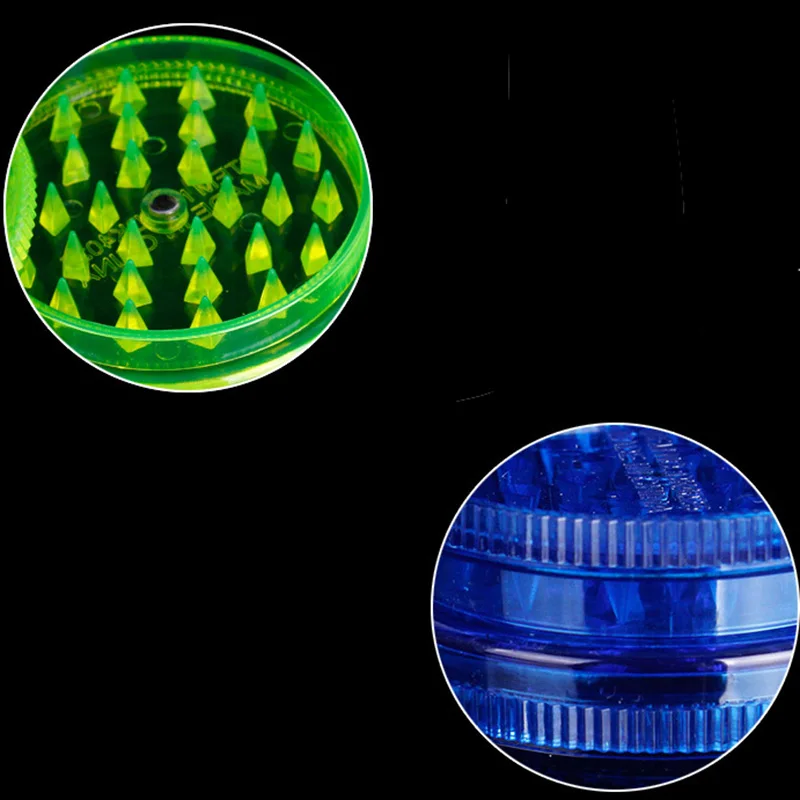 12 unids/pack diámetro: 60MM 3 capas molino de pimienta de plástico trituradora de especias mano Muller Color mezclado