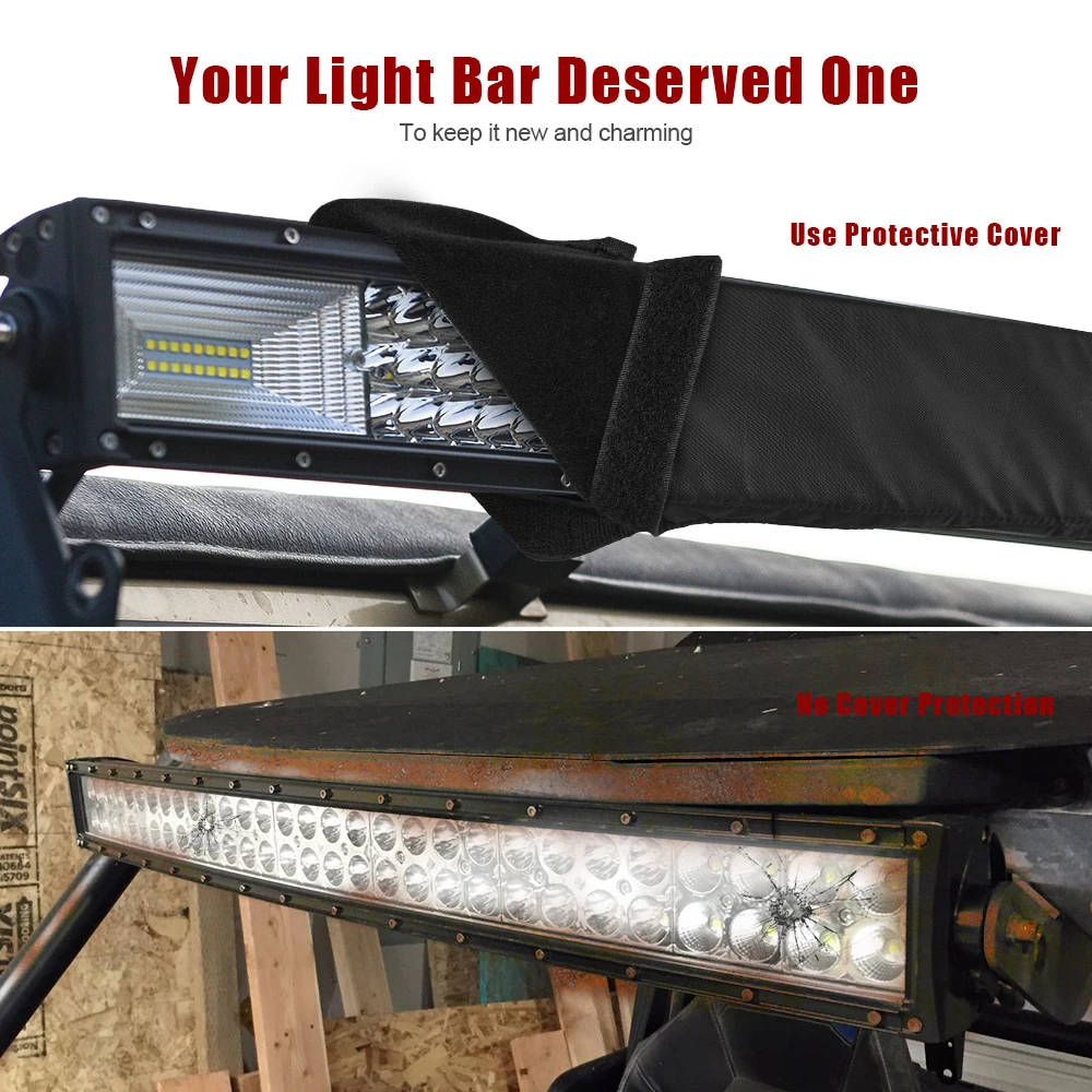 MICTUNING-funda de nailon para coche, accesorio Universal de 22, 32, 42 y 52 pulgadas, barra de luz LED curvada recta, Premium