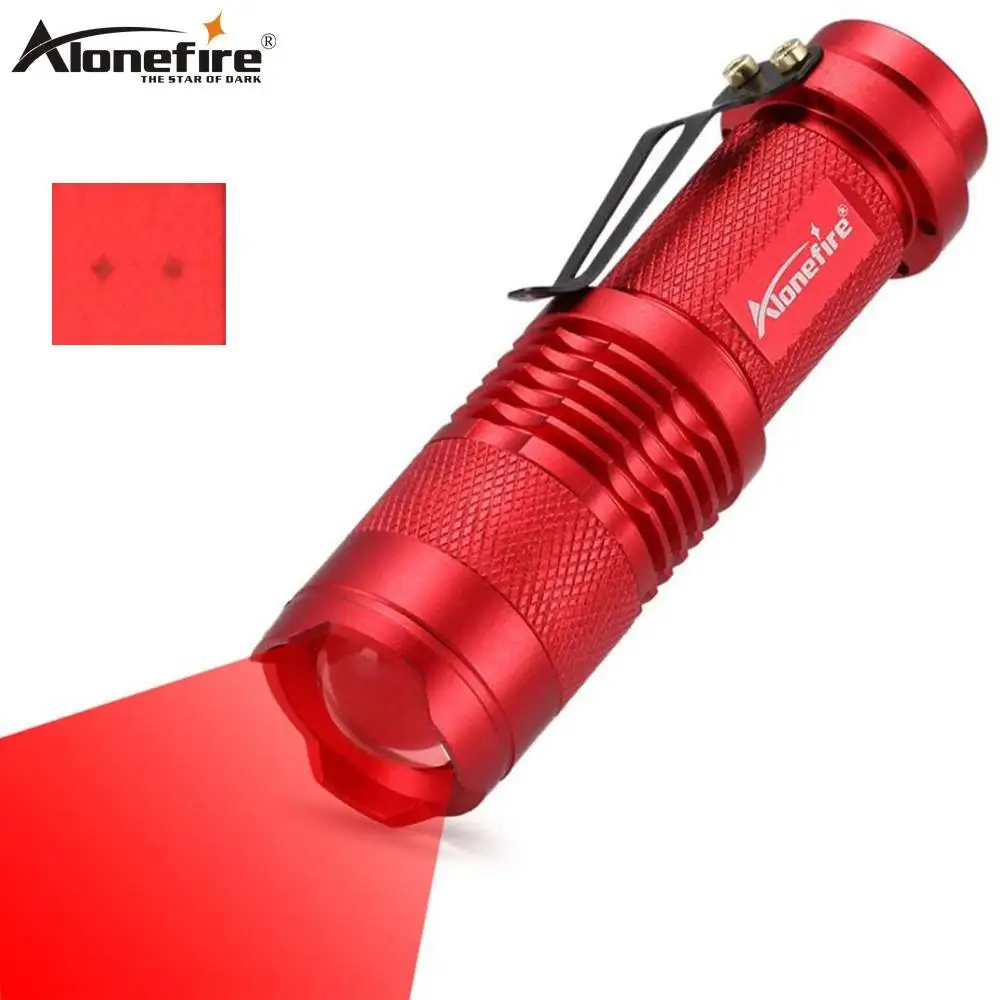 Linterna con Zoom de luz roja, Mini caza, abejas, pesca, vasos sanguíneos, astronomía, observación de estrellas, Detector de cámara de Hotel, lámpara, antorcha AA Cel
