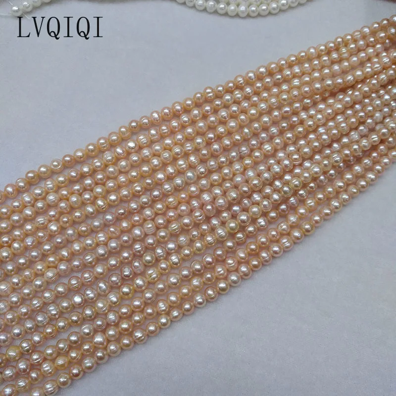 Cuentas de perlas naturales de agua dulce de alta calidad, 36cm, cuentas redondas de perlas sueltas para DIY, collar, pulsera, fabricación de joyas