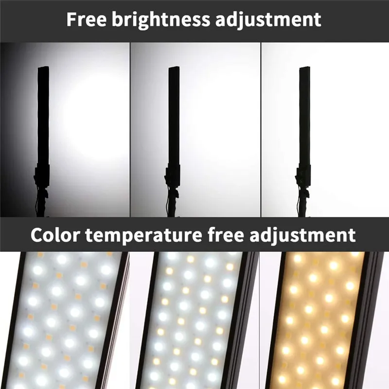 Kit de iluminación LED para estudio de fotografía, luces ajustables con trípode de soporte, para relleno de Vídeo fotográfico, Lam 3200K-5500K