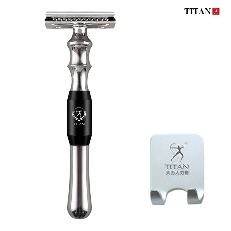 Maquinilla de Afeitar Titan de Alta Calidad para Hombre, Mango Metálico, Cuchilla Reemplazable