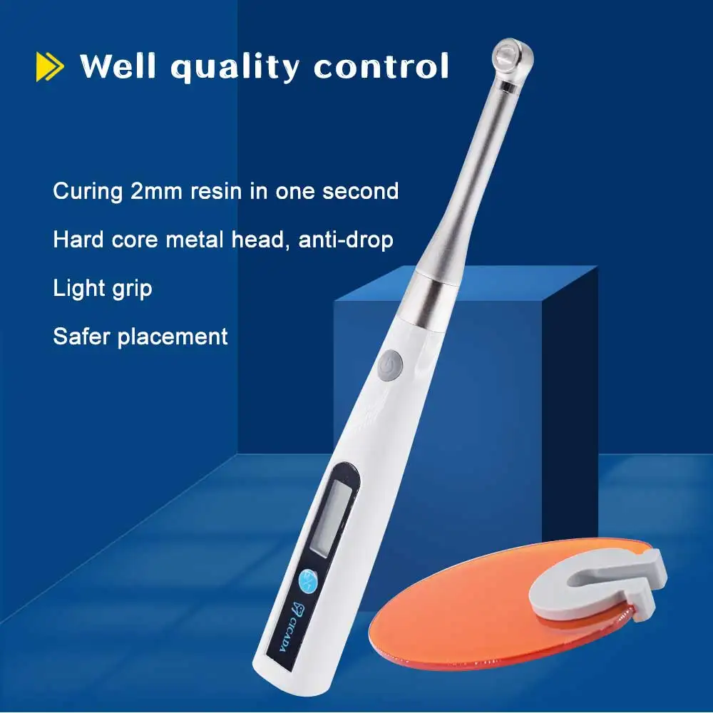 Luz de curado Led inalámbrica Dental, lámpara de curado de 1 segundo, material dental integrado de sombreado horizontal