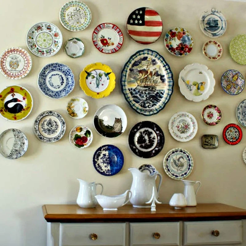 Paquete de 10 perchas de placa de pared de 6 pulgadas y 10 ganchos de pared compatibles con placas decorativas de 5 a 7 pulgadas