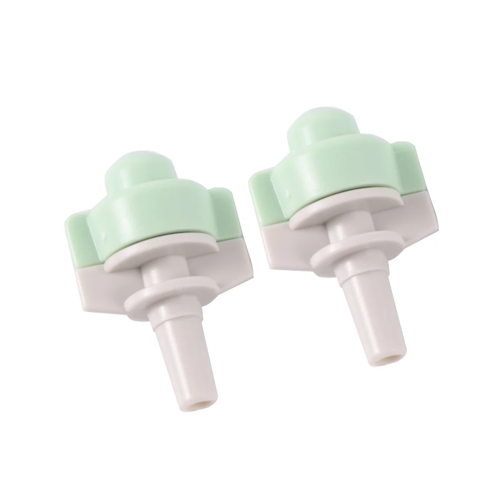 Boquilla de nebulización con puerto de manguera de 4/7mm, Conector de púas, riego de invernadero de jardín, refrigeración, humidificación, pulverizador de atomización, 10 Uds.