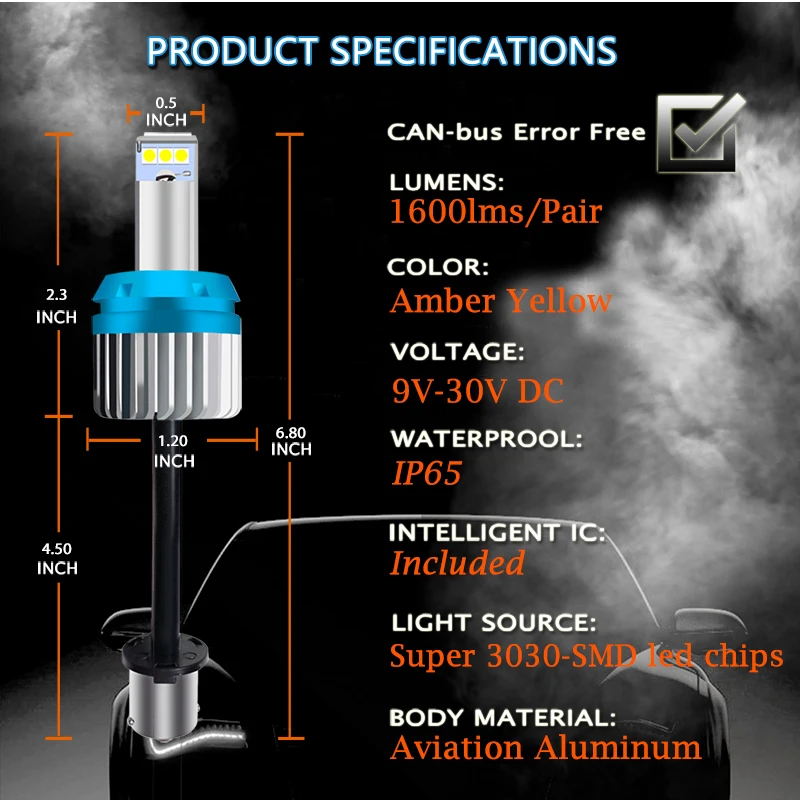 IJDM P21W led 1156 T20 W21/5W 7443 P21/5W 1200LM W21W bombilla de coche 7440 BA15S BAY15D PY21W 3157 luz DRL automática 1157 lámpara blanca de 12V