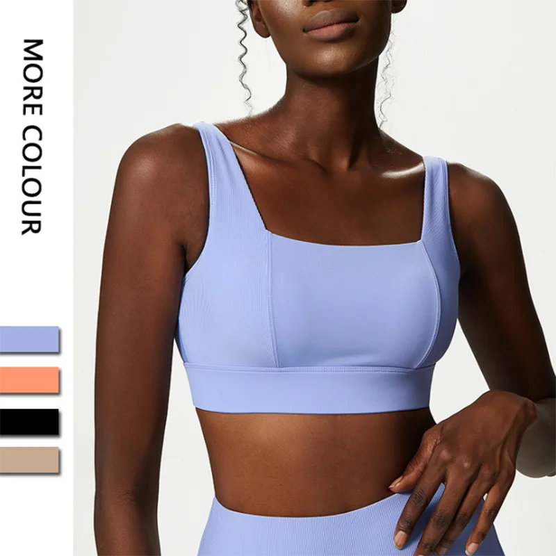 Ropa interior deportiva Sexy para mujer, sujetador de nailon suave transpirable para gimnasio y Yoga, Tops cortos para correr con almohadillas fijas para el pecho, ropa de entrenamiento femenina
