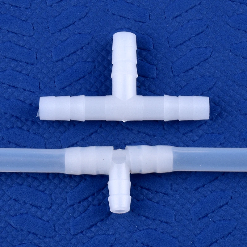 Conector en T de PE blanco, adaptador de tanque de Acuario, manguera de bomba de aire, juntas de Pagoda, conectores de tubería de agua de riego de jardín, 5 ~ 200 piezas, 4 ~ 13mm