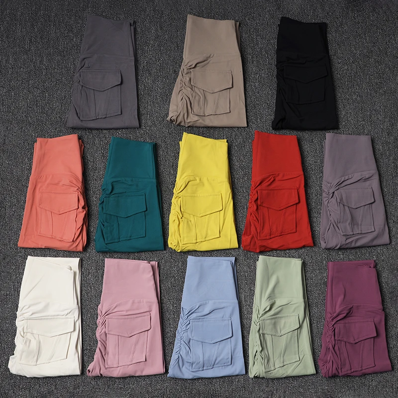 SOISOU Leggings de nailon para mujer, pantalones deportivos de yoga, pantalones sexys ajustados de cintura alta, bragas elásticas para mujer, Legging con bolsillo para Mujer
