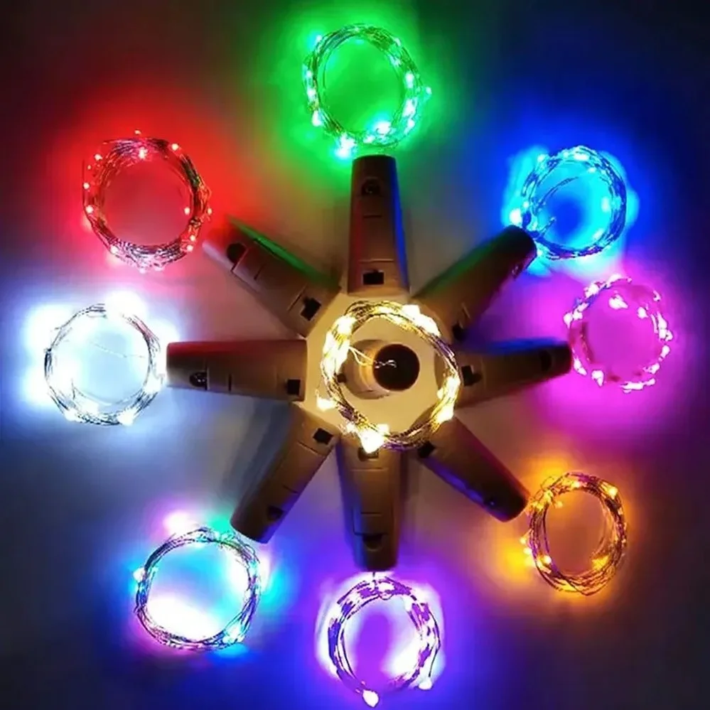 1M 2M 3M LED corcho tapa de botella de vino lámpara cadena de luz alambre de cobre luz de hadas para vacaciones Navidad fiesta decoración de boda