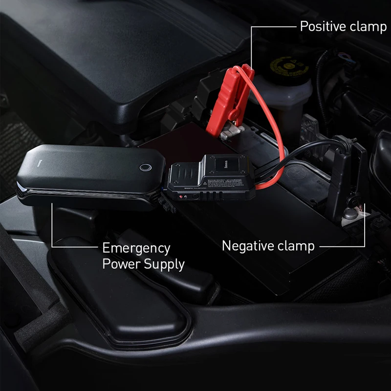 Baseus-arrancador de batería de coche, Banco de energía de batería, estación de energía portátil, cargador de coche de 800A, arranque de salto, dispositivo de refuerzo de emergencia automático