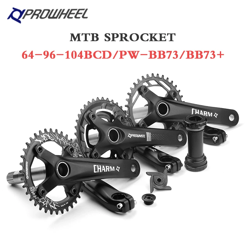 PROWHEEL-platos y bielas para bicicleta de montaña, 6/7/8/9/10/11 velocidades, manivela de 170mm, 22-30-40T, 24-32-42T, 26-36T, 28-38T