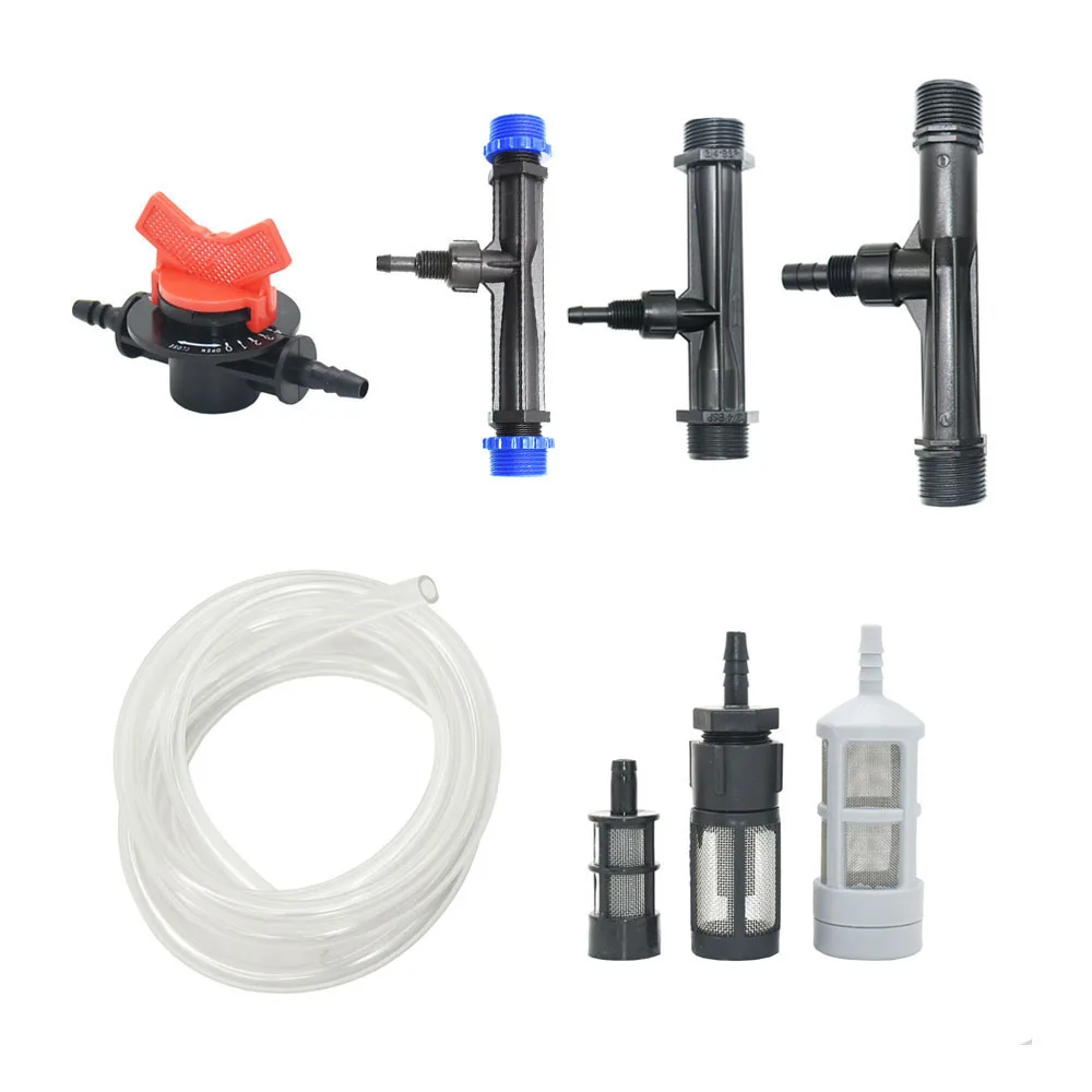 Kits de inyectores de fertilizante Venturi de rosca macho de 1 pulgada y 1,5 pulgadas, sistema de riego agrícola para jardín, herramienta de fertilizante, 1 Juego