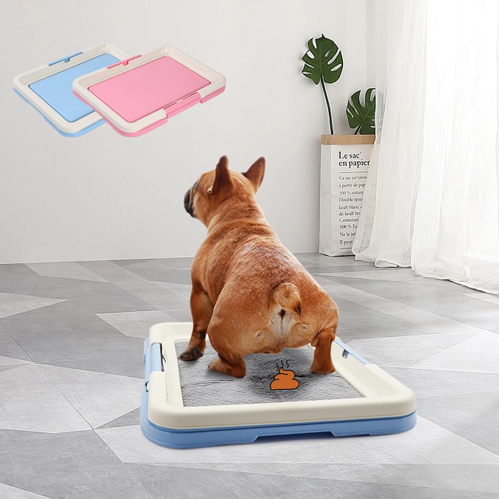 Inodoro portátil de entrenamiento para perros, orinal para interiores, inodoro para mascotas para perros pequeños, gatos, caja de arena para gatos, bandeja de soporte para almohadilla para cachorros, suministros para mascotas