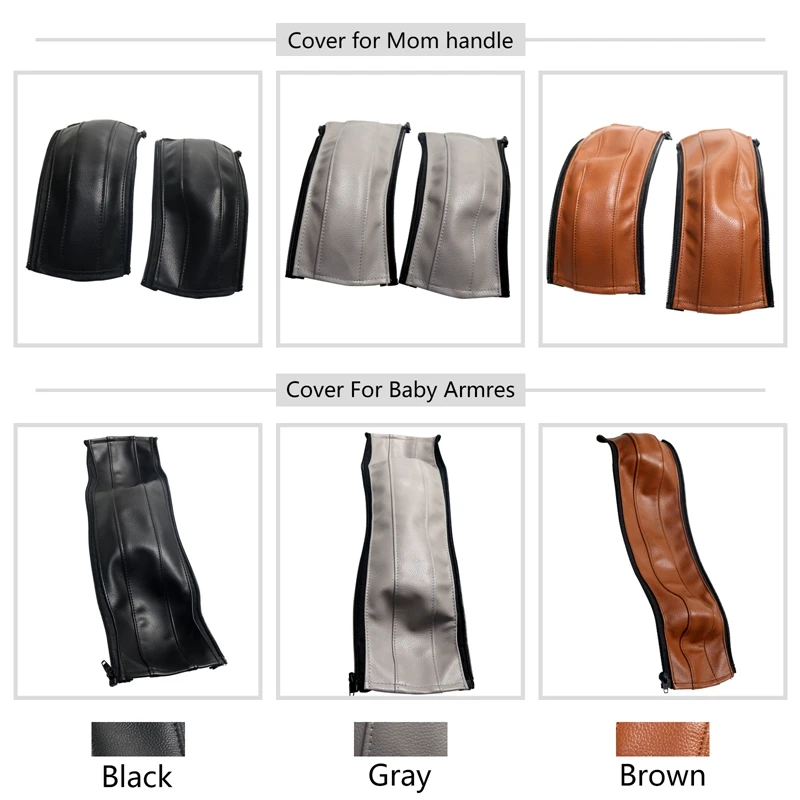 Fundas protectoras de cuero sintético para cochecitos Bugaboo Fox 1/2, sillas de ruedas, reposabrazos de cochecitos de bebé, accesorios para cochecitos