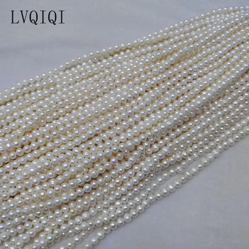 Cuentas de perlas naturales de agua dulce de alta calidad, 36cm, cuentas redondas de perlas sueltas para DIY, collar, pulsera, fabricación de joyas