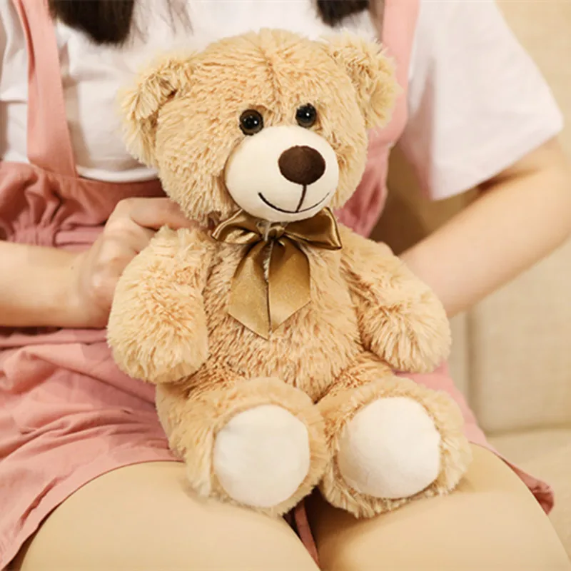 Lindo Oso de Peluche con Lazo Colorido, Juguete de Peluche, Oso de Peluche para Abrazar, Regalo de Cumpleaños para Niños, Almohada de Oso de Peluche, Decoración para el Hogar, Sala de Estar, Dormitorio