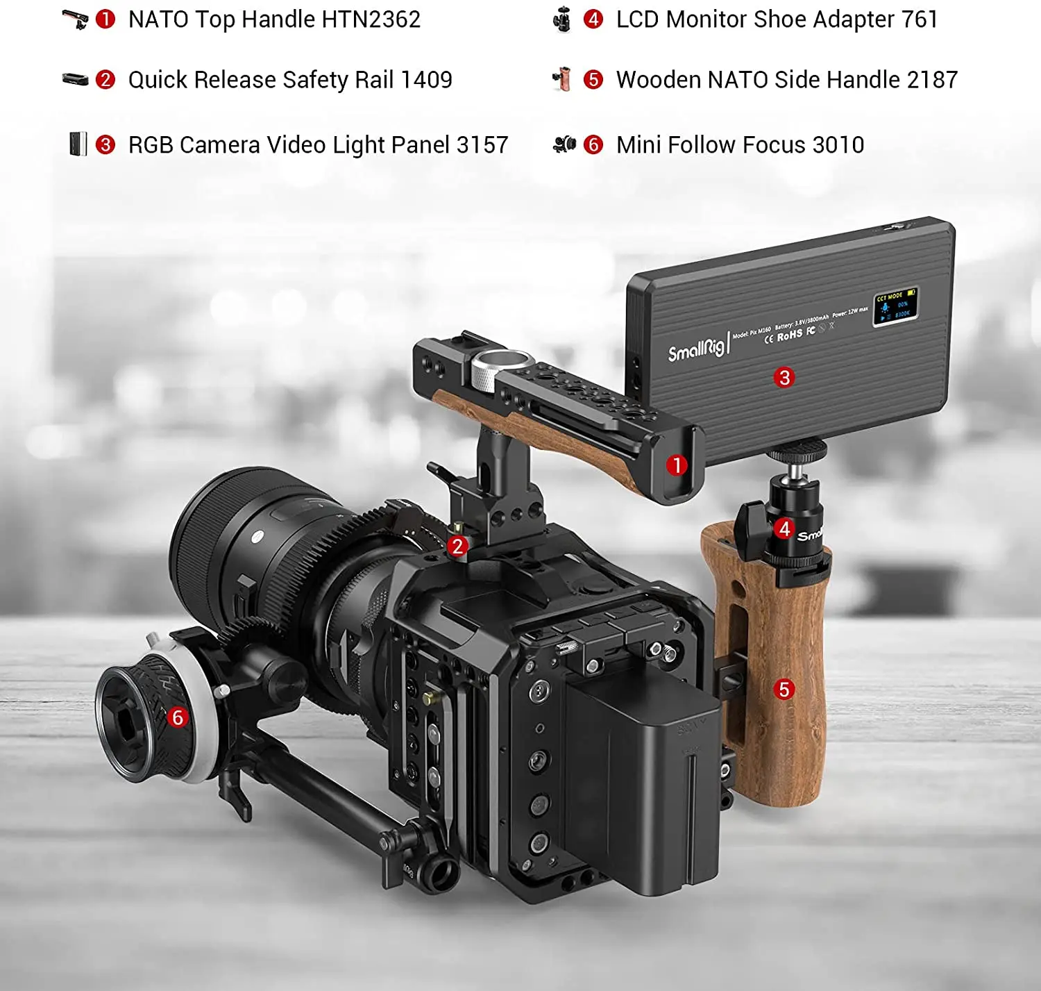 SmallRig-Mini enfoque de seguimiento portátil para cámara Sony DSLR, para BMPCC cardán, Control de lente inalámbrico de enfoque rápido, grabación de vídeo, 3010B