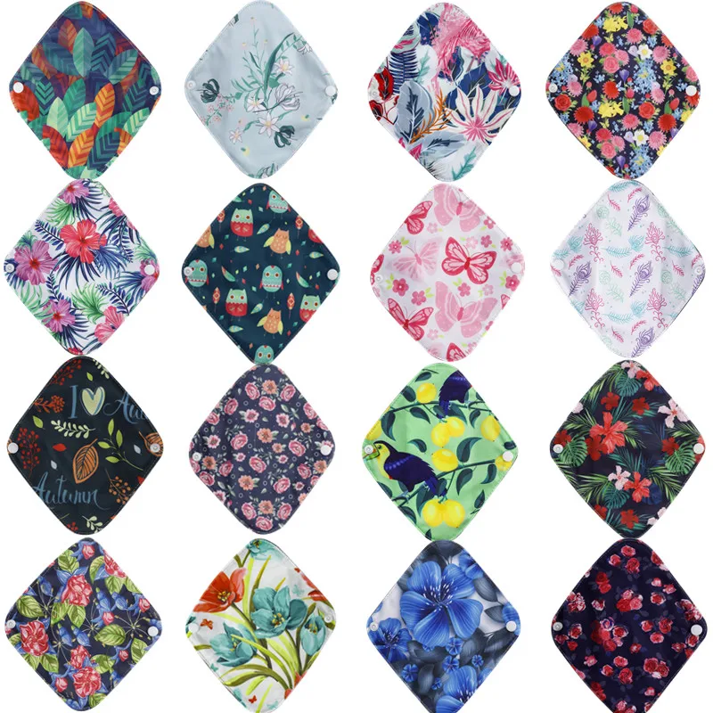 Almohadillas sanitarias de fibra de bambú para menstruación, 10 piezas, reutilizables, impermeables, para higiene femenina