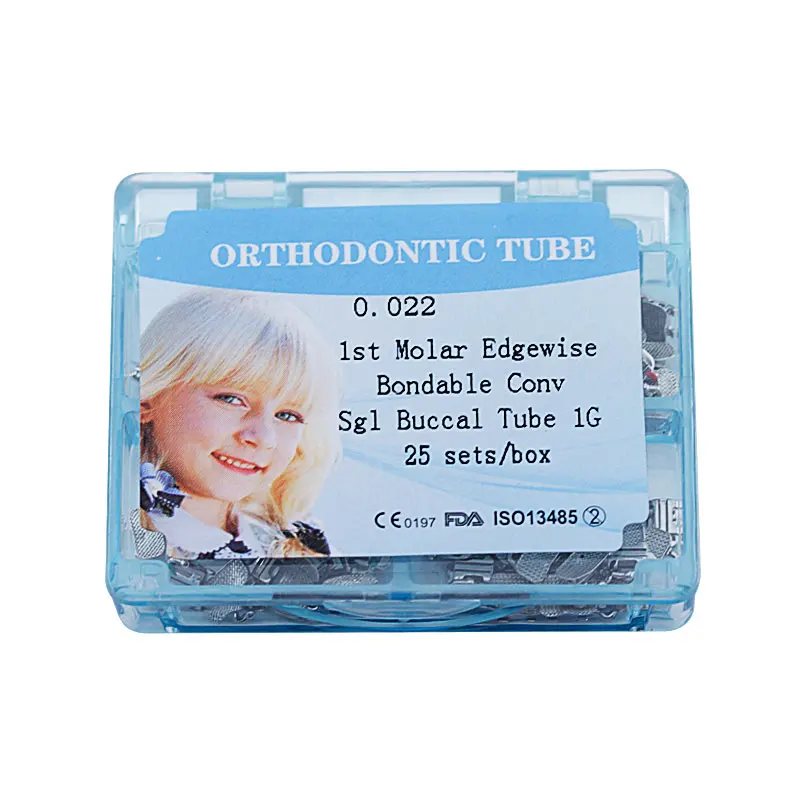 80 unids/caja tubo bucal Dental 1er molar Bondable Convertible tubo bucal único MBT Roth Edgewise 0,022/0,018