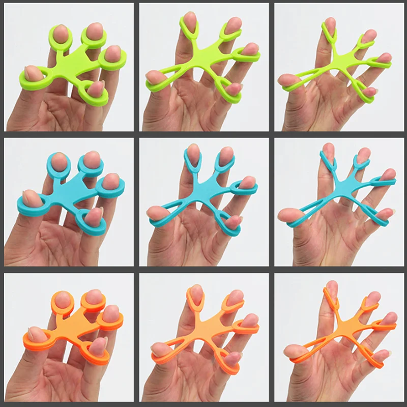 Anillo de silicona con agarre para dedo, ejercitador antiestrés, banda de resistencia, estirador de Fitness, 3 niveles, juguete sensorial para el autismo, TDAH