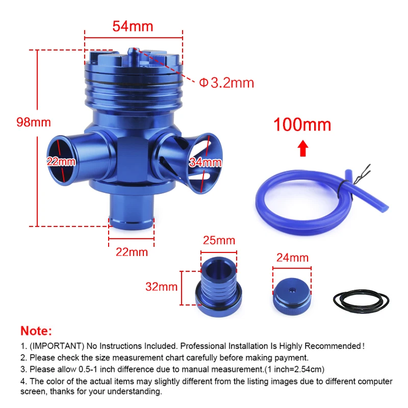Válvula de descarga S desviador Turbo BOV Boost para VW Audi 1,8 T Golf Jetta New Beetle Passat A4, TT BOVT0011 con logotipo y no logotipo