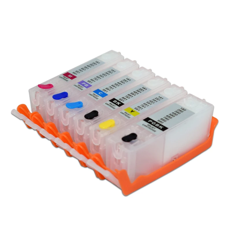 Cartucho de tinta recargable PGI 580 581 con Chip permanente para impresora Canon PIXMA Ts705 TR7550 TR8550 TS6150 TS8150 TS9150 TS9155