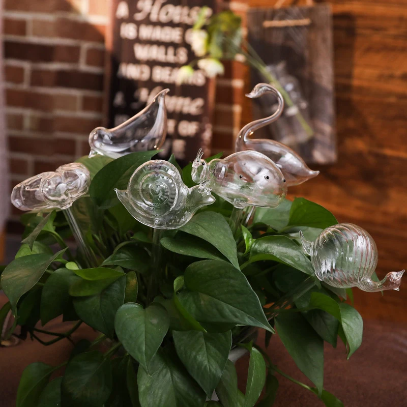 Dispositivo de riego automático de flores, estacas de autorriego de vidrio, bebedero de vidrio para plantas, globo de agua de riego automático CL