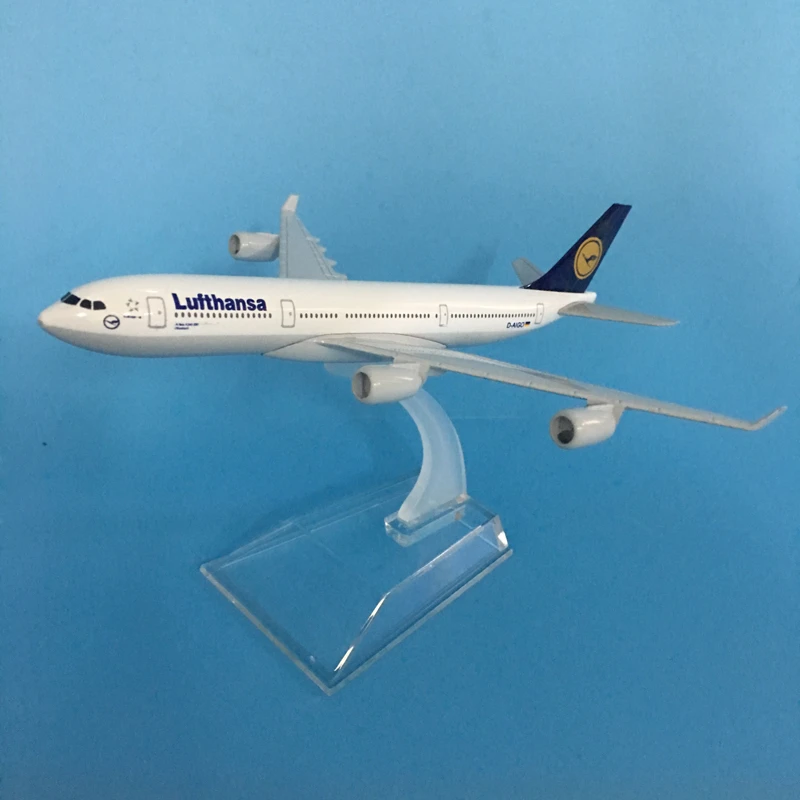 JASON TUTU 16cm Lufthansa Airbus A340 modelo de avión modelo de avión Airbus modelo 1:400 aviones de Metal fundido a presión avión de juguete