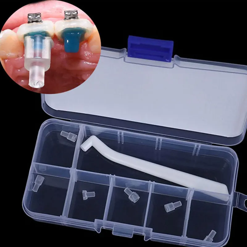 Materiales Dentales Mini accesorios de ortodoncia, soporte de molde de inyección, botón Lingual