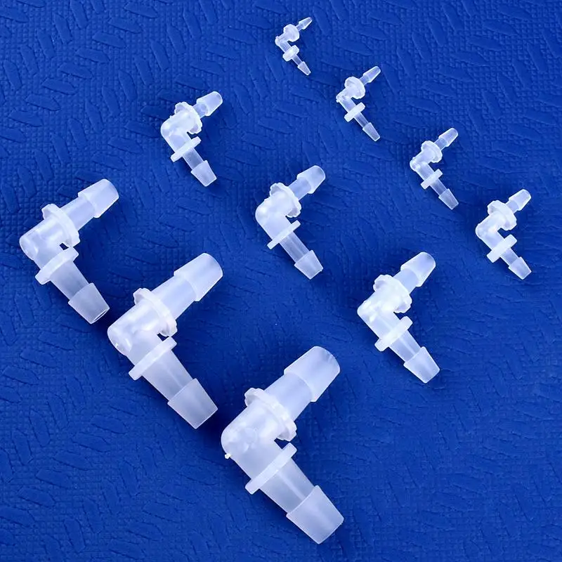 Conectores de codo PP de 5 ~ 200 piezas, accesorios de aireador de bomba de aire, juntas de manguera médica de riego, tanque de peces de acuario, Pagoda, 1,6 ~ 11,1mm