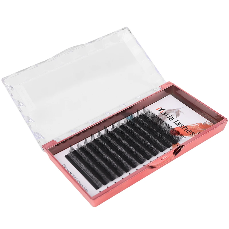 María 10 casos YY forma pestañas belleza 0,05/0,07 YY tipo V extensión de pestañas maquillaje naturalmente suave mezcla visón Cilios volumen Fans