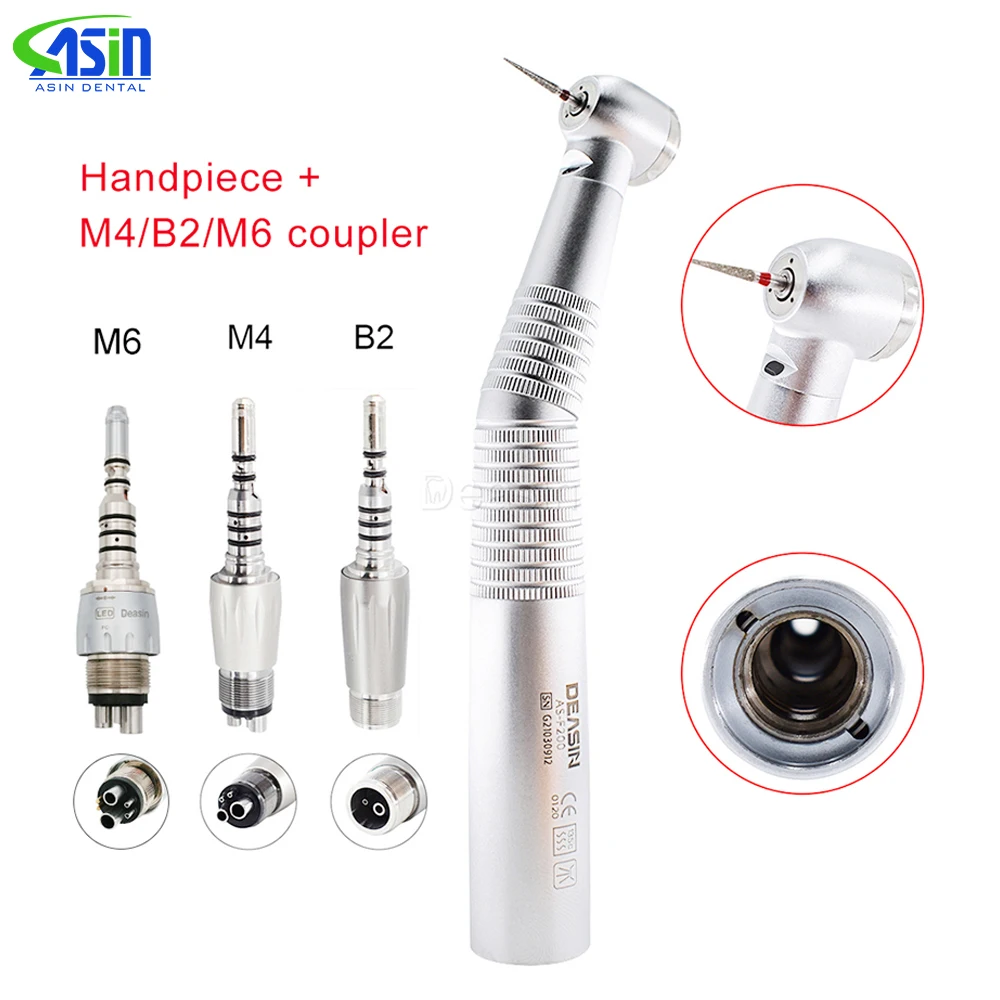 Pieza de mano de fibra óptica Dental, turbina de cabeza estándar LED, ajuste KV, acoplamiento rápido