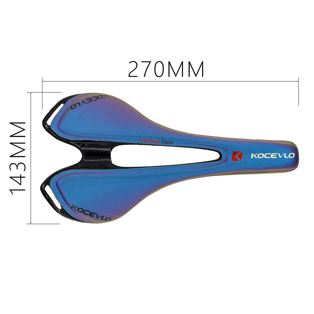 KOCEVLO-sillín de bicicleta de montaña, fibra de carbono + cuero, cojín para asiento, decoloración de bicicleta de carbono, piezas de ciclismo