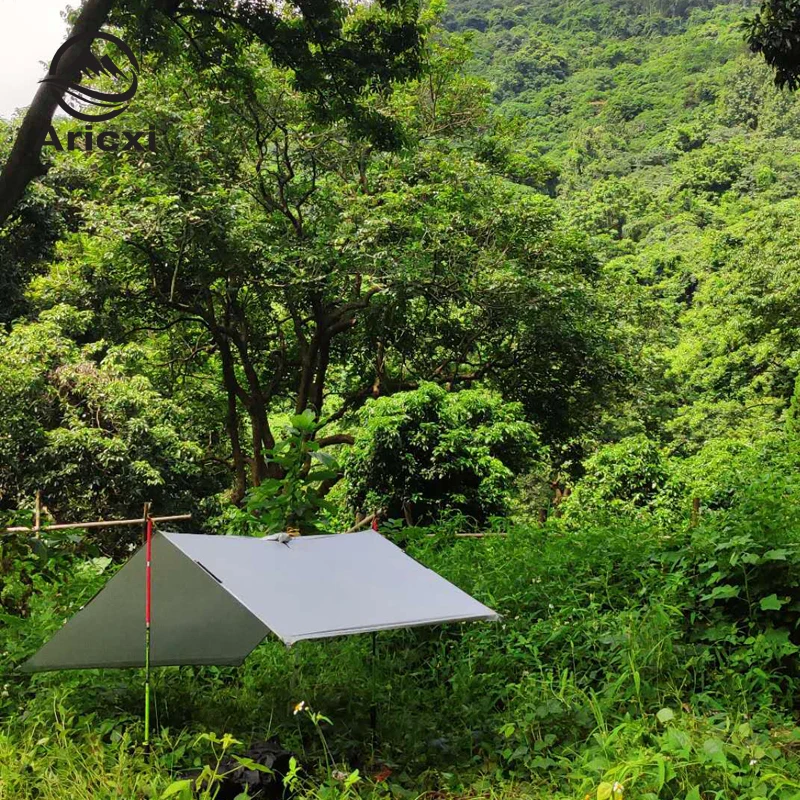 ARICXI-chubasquero ultraligero para senderismo y ciclismo, toldo para exteriores, Mini lona para acampar, refugio solar actualizado, revestimiento de silicona y plata 15D