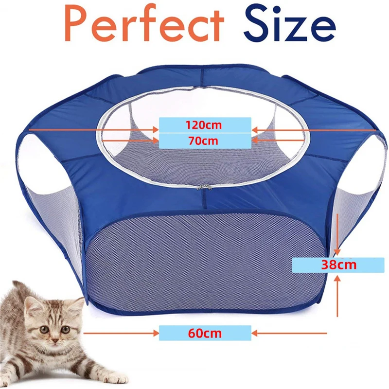 Jaula pequeña portátil para mascotas, jaula transparente para erizo, tienda de campaña, parque para mascotas, valla de patio plegable abierta para perro, hámster, conejo, conejillo de indias