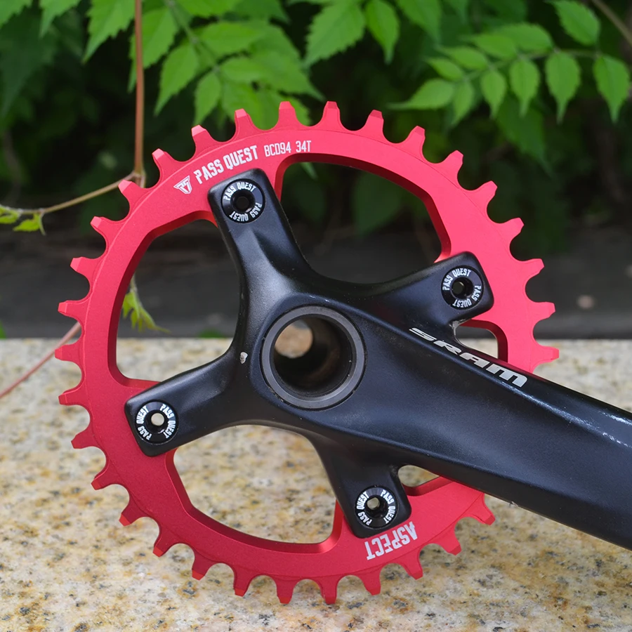 Rueda de PASS QUEST 94BCD para bicicleta de montaña, Piñón ancho y estrecho, 32T, 34T, 36T, 38T, 40T, platos y bielas, Cadena de bicicleta de montaña