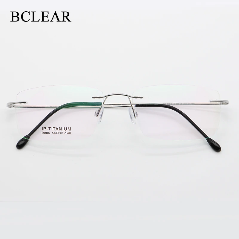 BCLEAR, montura de gafas graduadas sin montura para hombres, montura de gafas ópticas para miopía, gafas coreanas de gama alta de marca lujosa transparente para hombres