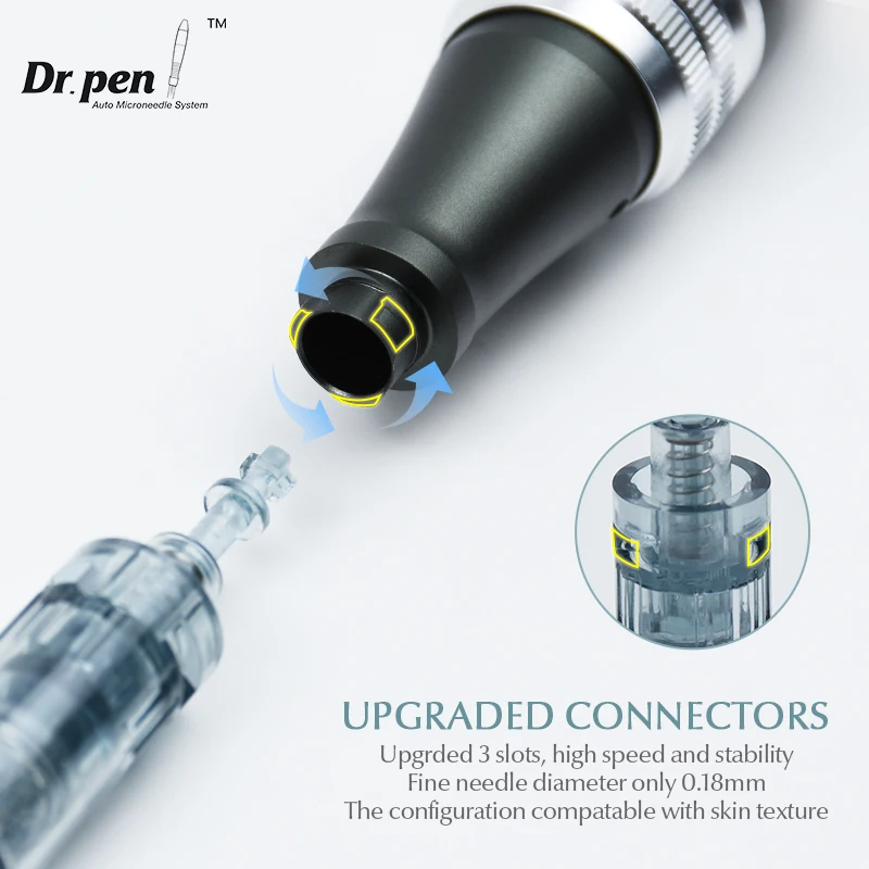 Auténtico Dr. Pen Ultima M8 Microneedling con 12 agujas, máquina de belleza inalámbrica para el cuidado facial, Derma Pen con longitud de aguja de 0.25 mm