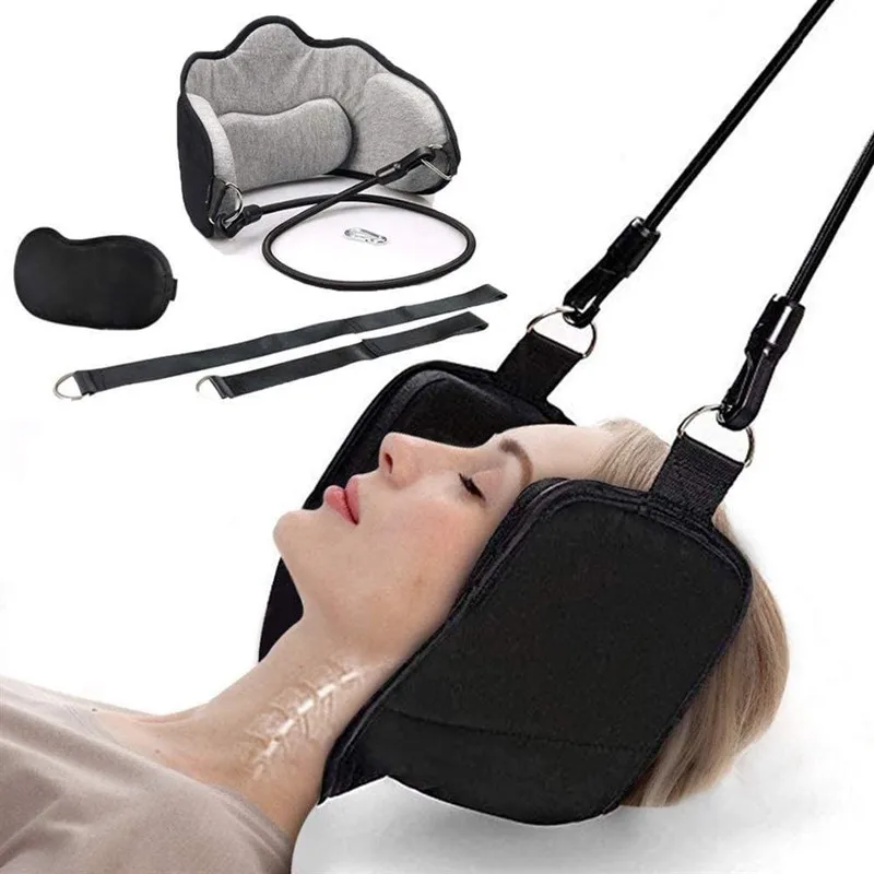 Hamaca con Soporte para Masajeador de Tracción Cervical, Hamaca Cervical para Reducir el Dolor de Cuello, Alivio y Relajación con Antifaz Gratis